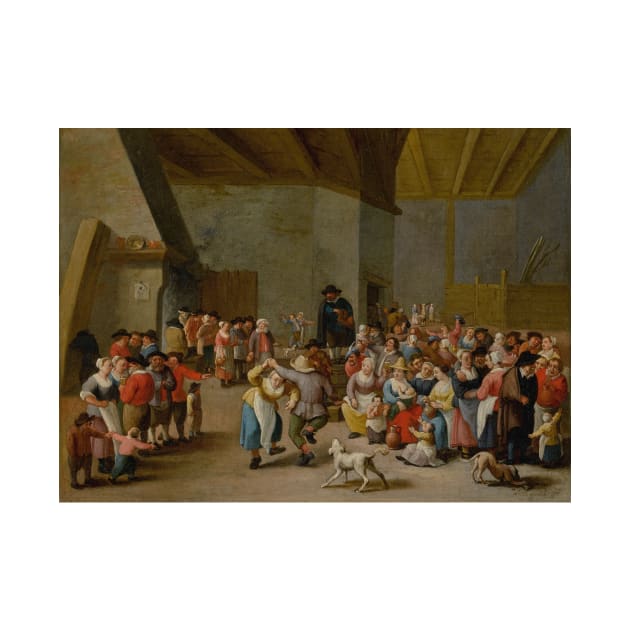 Interior Scene with Merry-Making Figures by Mattheus van Helmont by Classic Art Stall