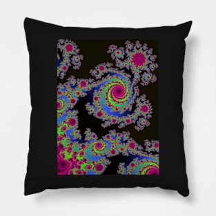 peacock style fractal pattern Pillow