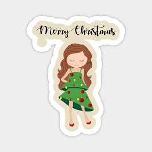 I am a Christmas Girl - Christmas tree inspired Magnet