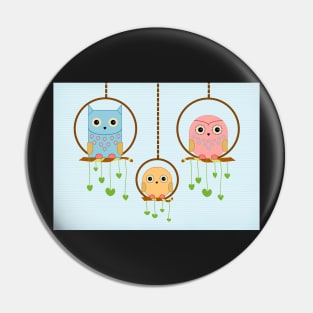Owl Family Card Pin