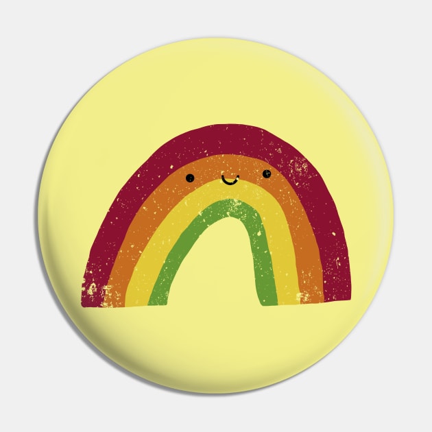 Happy Little Rainbow (retro) Pin by designminds1