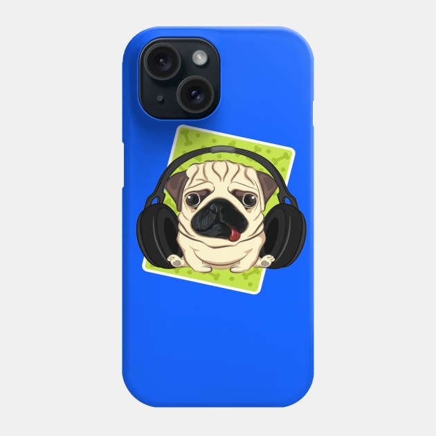 pug with phones Phone Case by amramna