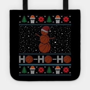 Christmas Basketball Snowman Reindeer Ugly Christmas Xmas Tote