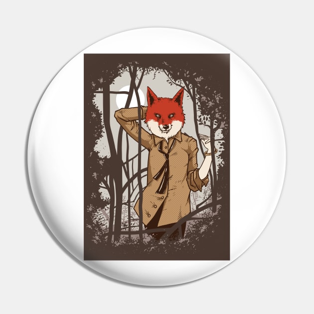 Fox Shirt - Animal Lover Gift - Fox Art - Animal in Suit Pin by LeoProBoutique