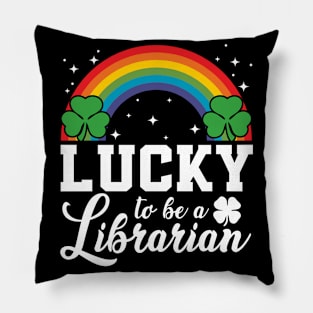 Lucky to be a Librarian - st Patrick's day Pillow