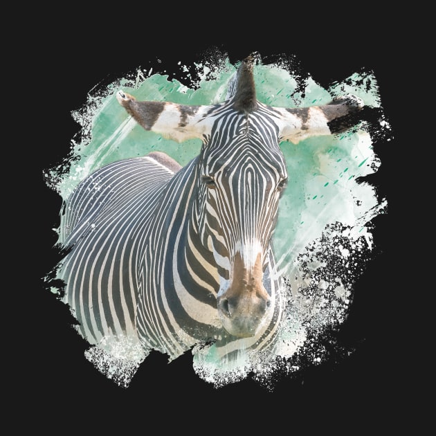 Zebra Animal Wildlife Jungle Nature Adventure Watercolor by Cubebox