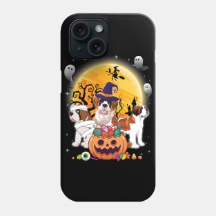 Saint Bernard Dog Mummy Witch Moon Ghosts Happy Halloween Thanksgiving Merry Christmas Day Phone Case