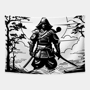 Ne samurai black and white Tapestry