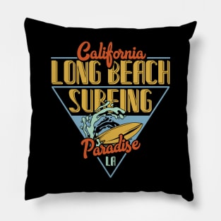 California surfing classic old school paradise waves surfboard Pillow