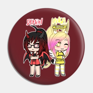 Demon and angel merch Pin