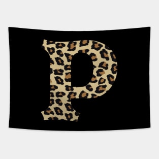 Letter P Leopard Cheetah Monogram Initial Tapestry