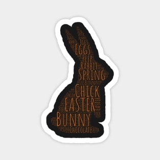 Cute Chocolate Bunny Easter Words Magnet