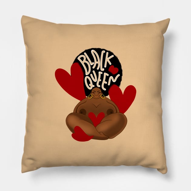 BLACK QUEEN Pillow by MAYRAREINART