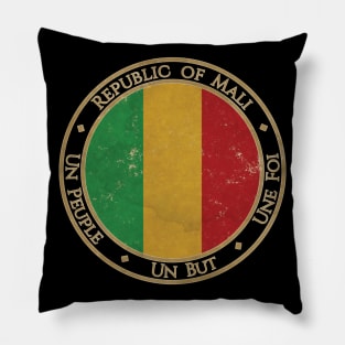 Vintage Republic of Mali Africa African Flag Pillow