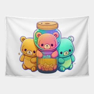 Three Colourful Bears Tapestry