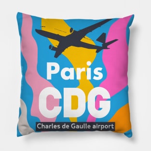 CDG Charles de Gaulle Paris Airport Pillow