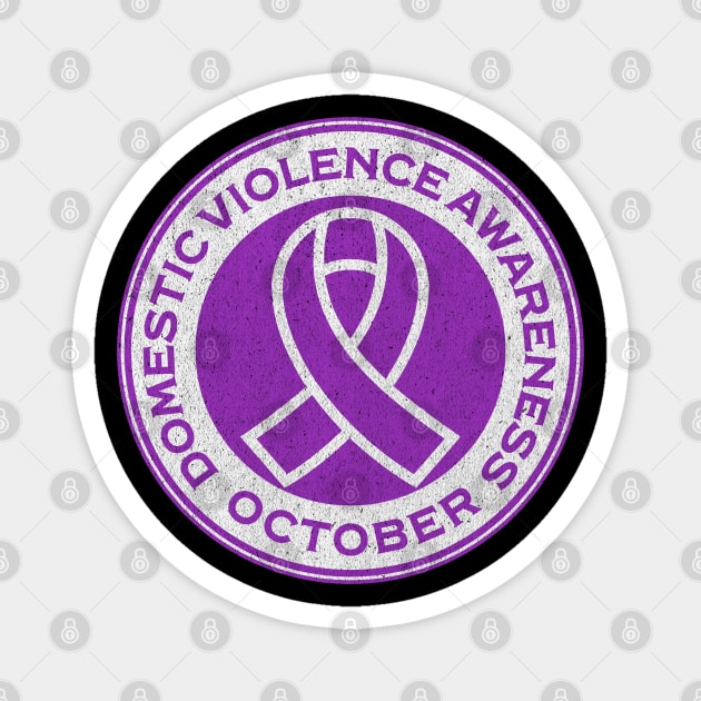 Domestic Violence Awareness October Purple Ribbon Campaign Magnet by Yesteeyear