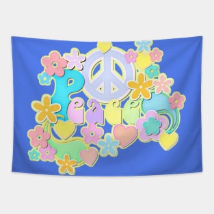 Peace Sign Flower Power Hippy Design Tapestry