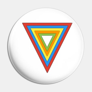 Triangles in Triangle 3d Rainbow Design Pin
