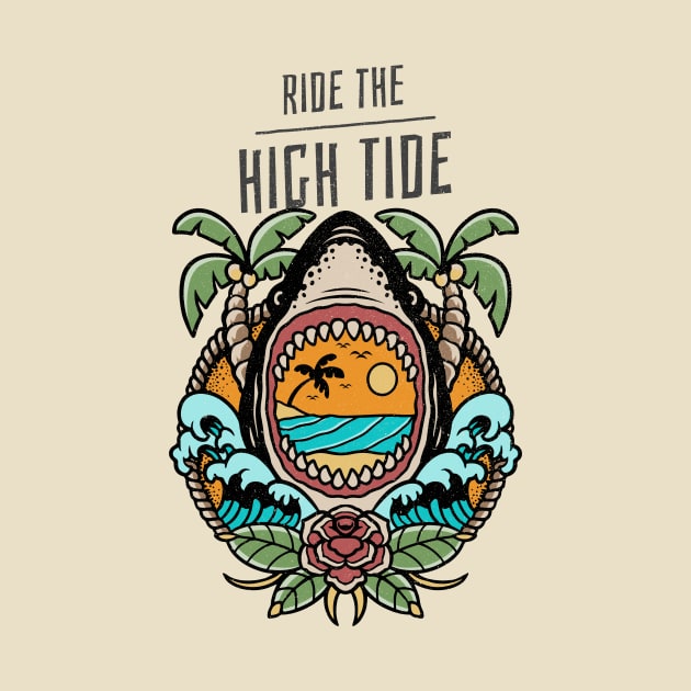 Surfing Surf Surfer High Tide by Tip Top Tee's