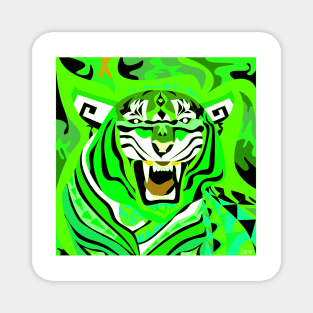 radioactive asian huge beast tiger ecopop art Magnet