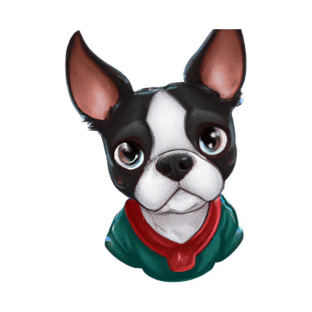 Cute Boston Terrier Drawing by Play Zoo