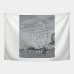 London eye black and white photo Tapestry