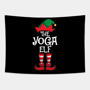 Yoga Elf Matching Family Christmas Tapestry