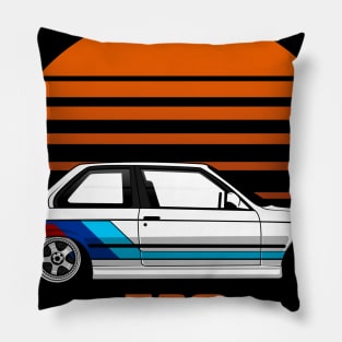 bmw e30 white Pillow