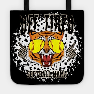 Def Tired Softball Mama Trendy Sport Gift For Women Mother day Tote