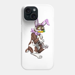 Bobtail BunnyCat: Chocolate Bicolor Tabby (Pink) Phone Case