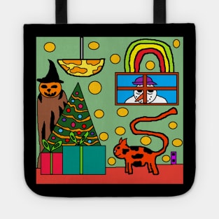 Pumpkin Witch's Peek-a-Boo Christmas Tote