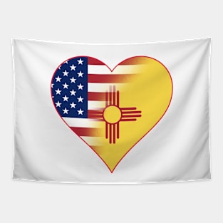 New Mexico and American Flag Fusion Design Tapestry