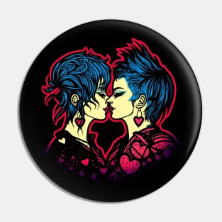 Lesbian love rocks Pin