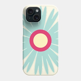 Retro Flower in light blue, pink and yellow Phone Case