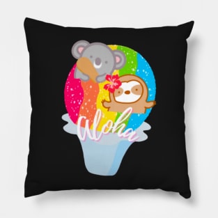 Cute Aloha Rainbow Shave Ice Pillow