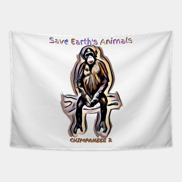 Chimpanzee 2 Tapestry by Lees Tees