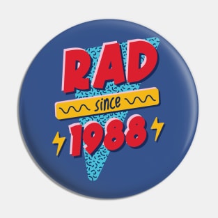 Rad Since 1988 // Retro Memphis Style 90s Nostalgia Pin