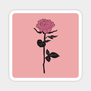 Pink Rose Flower Magnet