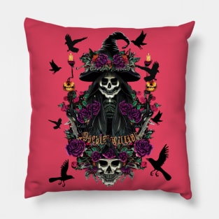 Gothic Floral Whimsigoth Witch Pillow