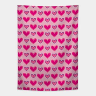 Pink and Purple Hearts Seamless Pattern 055#001 Tapestry