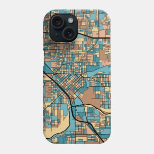 Modesto Map Pattern in Mid Century Pastel Phone Case