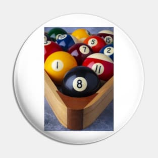 Pool Balls Racked Up Pin