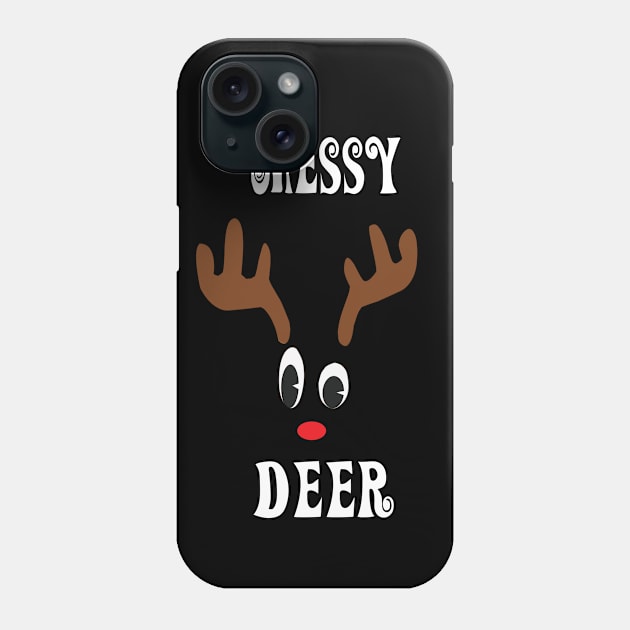 Messy Reindeer Deer Red nosed Christmas Deer Hunting Hobbies Interests Phone Case by familycuteycom