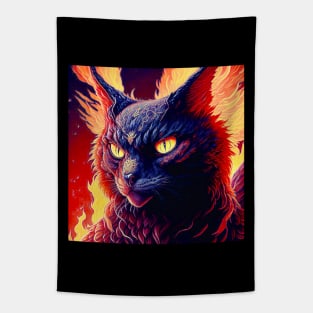 Flaming Hot Cat Tapestry