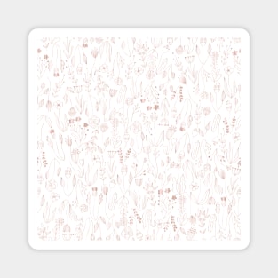 Rose Gold Floral Pattern Magnet