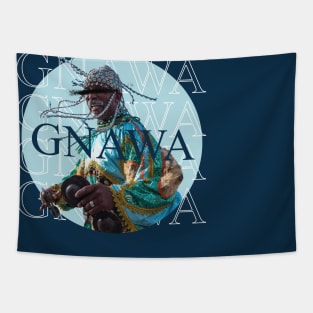 gnawa music of morocco and spirit LIGHT BLUE DESGIN T-shirt Tapestry