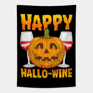 Happy Hallo-wine Wine Halloween Tapestry