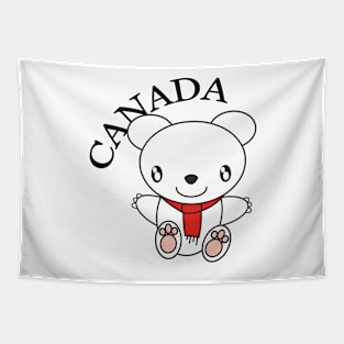 Happy Canadian Polar Bear Tapestry