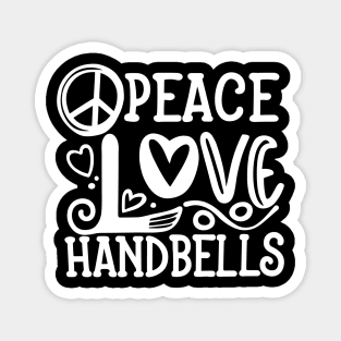 Peace Love Handbells Hearts Peace Design Magnet